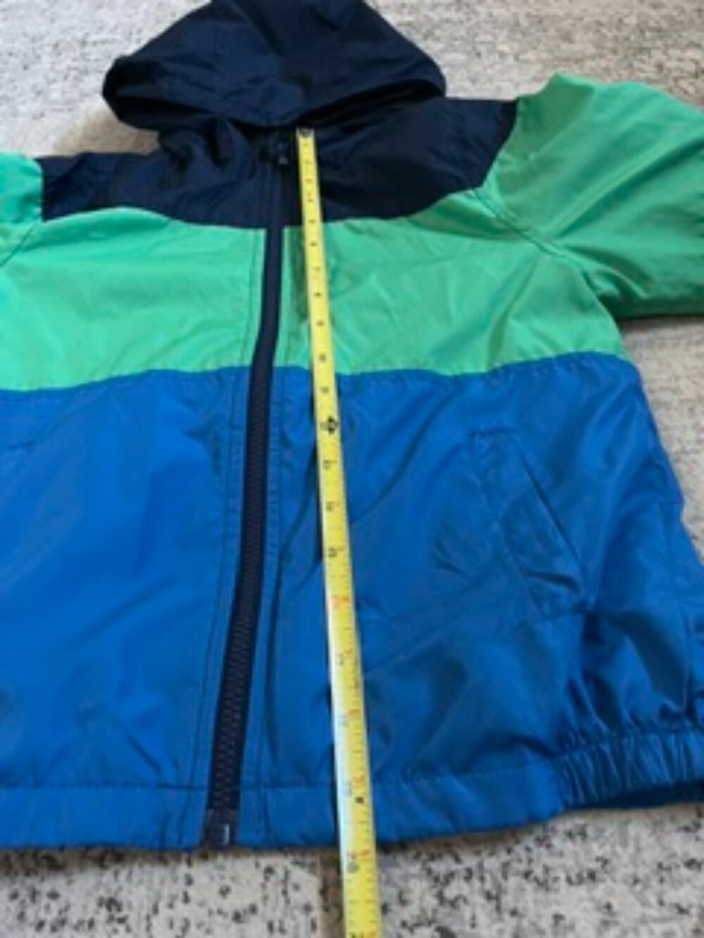 🧡3/15 Carter's Jacket Colorblock Navy Green Blue Boys L/7 - Picture 3 of 7